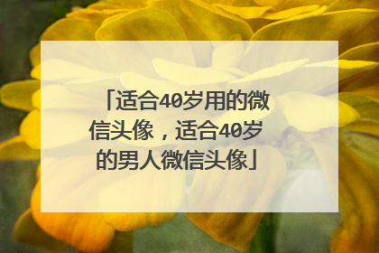 适合40岁用的微信头像，适合40岁的男人微信头像