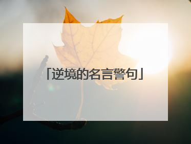 逆境的名言警句