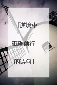 逆境中砥砺前行的诗句