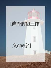 选择的初三作文600字