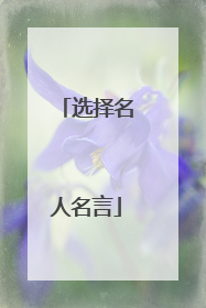 选择名人名言
