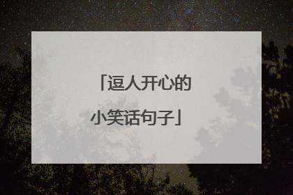 逗人开心的小笑话句子