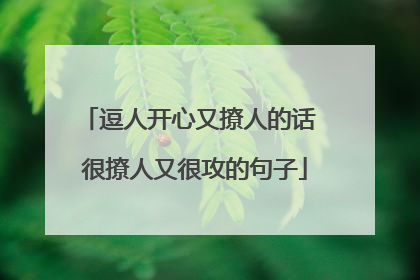 逗人开心又撩人的话 很撩人又很攻的句子