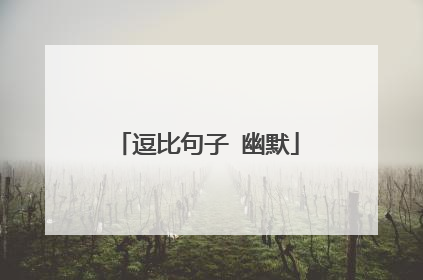 逗比句子 幽默