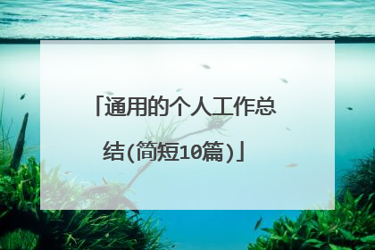 通用的个人工作总结(简短10篇)