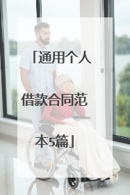 通用个人借款合同范本5篇