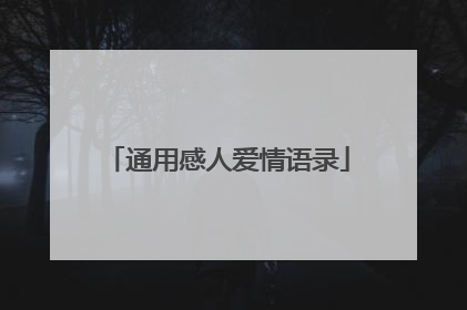 通用感人爱情语录