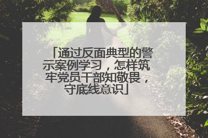 通过反面典型的警示案例学习,怎样筑牢党员干部知敬畏,守底线意识