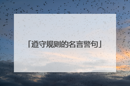 遵守规则的名言警句