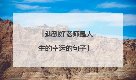 遇到好老师是人生的幸运的句子