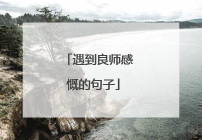 遇到良师感慨的句子