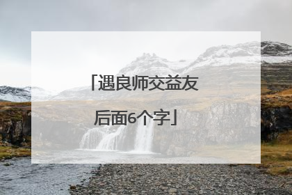 遇良师交益友后面6个字