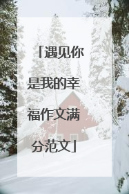 遇见你是我的幸福作文满分范文