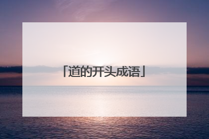 道的开头成语