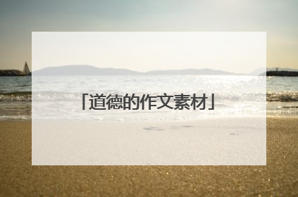 道德的作文素材