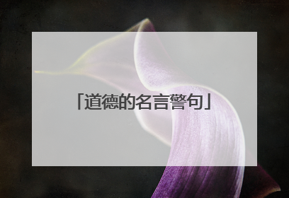 道德的名言警句