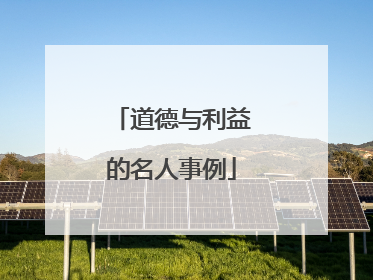 道德与利益的名人事例