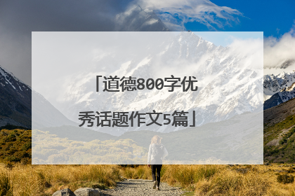 道德800字优秀话题作文5篇