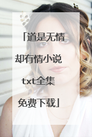 道是无情却有情小说txt全集免费下载