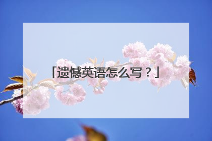 遗憾英语怎么写？