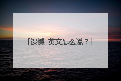 遗憾 英文怎么说？