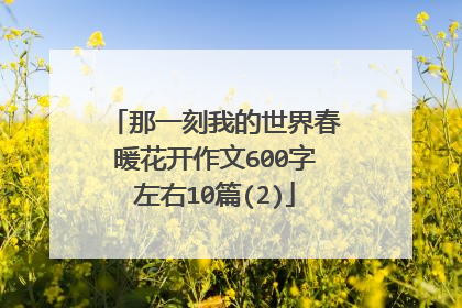 那一刻我的世界春暖花开作文600字左右10篇(2)