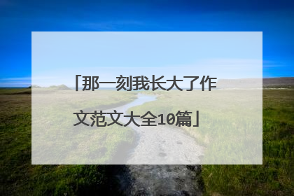 那一刻我长大了作文范文大全10篇