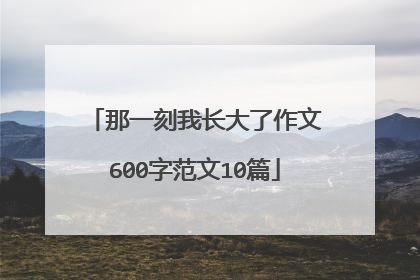 那一刻我长大了作文600字范文10篇