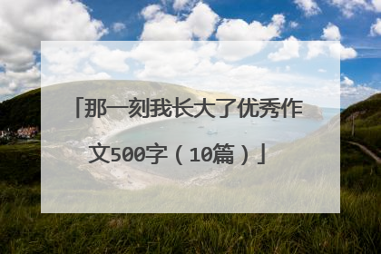 那一刻我长大了优秀作文500字(10篇)