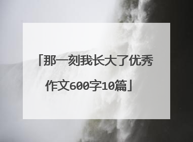 那一刻我长大了优秀作文600字10篇
