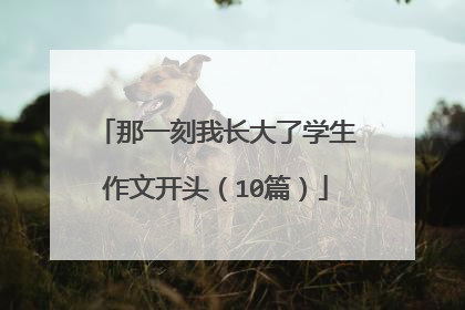 那一刻我长大了学生作文开头(10篇)