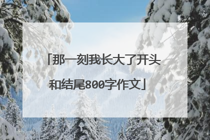 那一刻我长大了开头和结尾800字作文