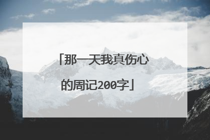 那一天我真伤心的周记200字