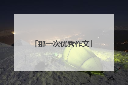 那一次优秀作文