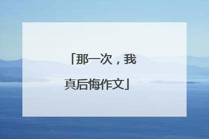 那一次，我真后悔作文