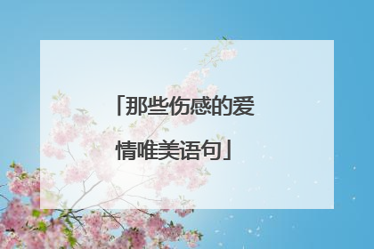 那些伤感的爱情唯美语句