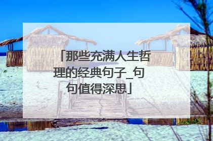那些充满人生哲理的经典句子_句句值得深思