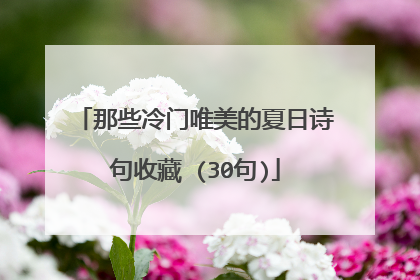 那些冷门唯美的夏日诗句收藏 (30句)