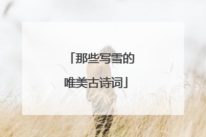那些写雪的唯美古诗词