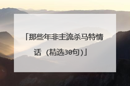 那些年非主流杀马特情话 (精选30句)
