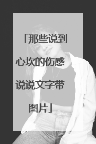 那些说到心坎的伤感说说文字带图片