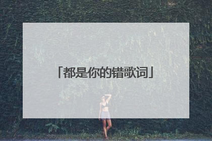 都是你的错歌词