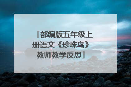 部编版五年级上册语文《珍珠鸟》教师教学反思