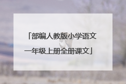 部编人教版小学语文一年级上册全册课文