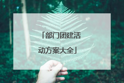 部门团建活动方案大全