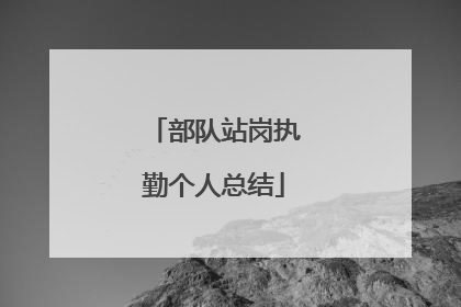 部队站岗执勤个人总结