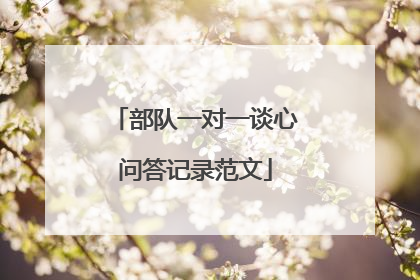 部队一对一谈心问答记录范文