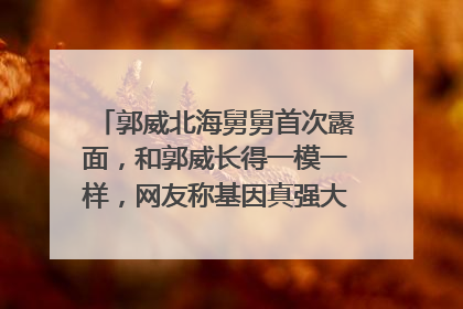 郭威北海舅舅首次露面，和郭威长得一模一样，网友称基因真强大，你怎么看？