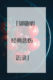 郭敬明经典悲伤语录