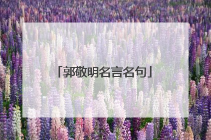 郭敬明名言名句